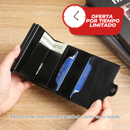 Billetera RFID doble anti clonación